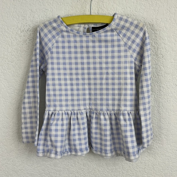 Victoria Beckham Light Blue Gingham Top and Pant Set - Picture 3 of 8